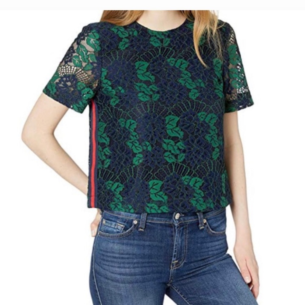 Ted Baker Blue & Green Lace Thallia Top